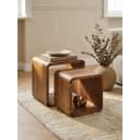 KADIMA DESIGN Beistelltisch Set 2-teilig Akazie Massivholz Modern Bild 1