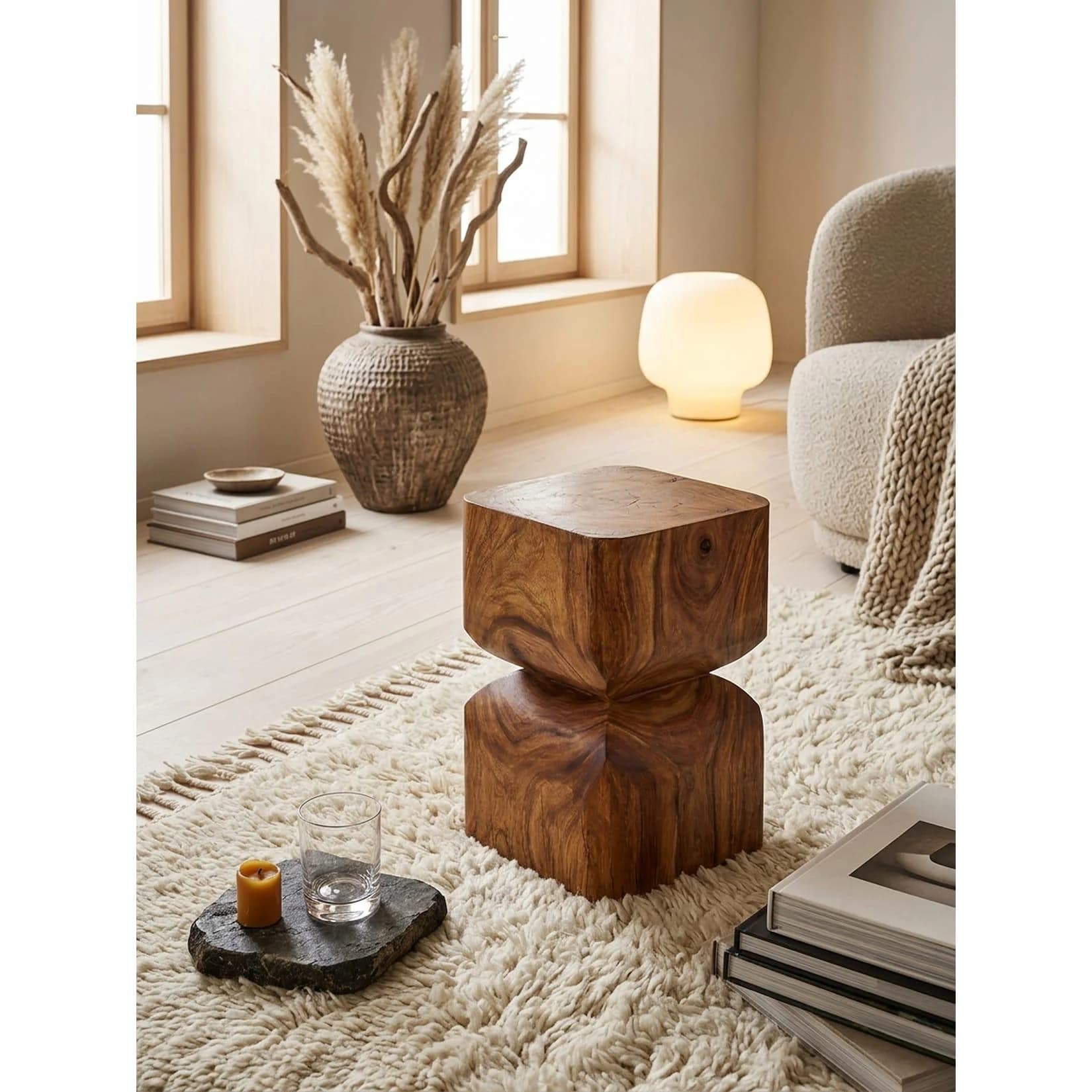 KADIMA DESIGN Beistelltisch Massivholz Braun Rustikal - Bild 2