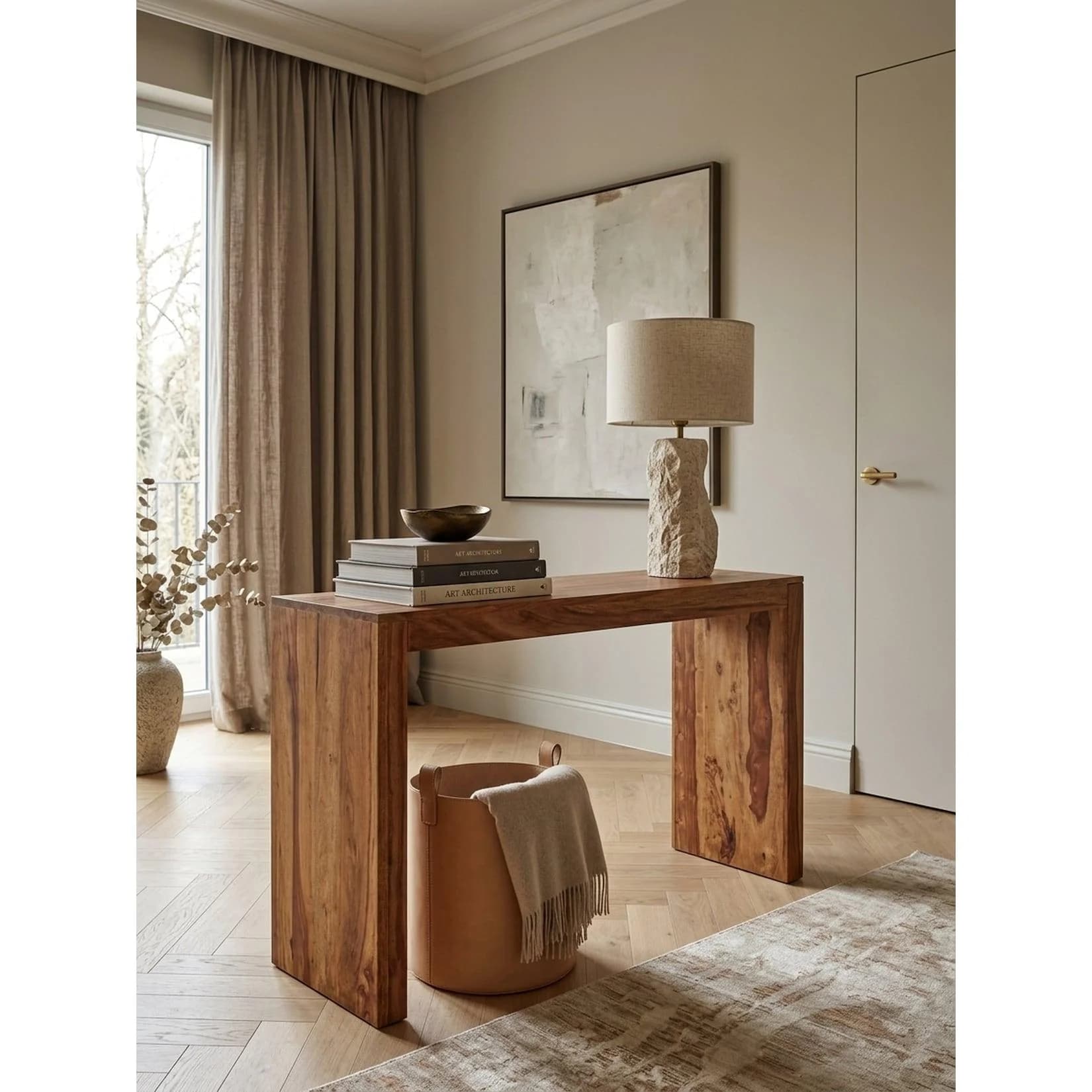 KADIMA DESIGN Konsolentisch Massivholz 115x40x75 cm Flurtisch