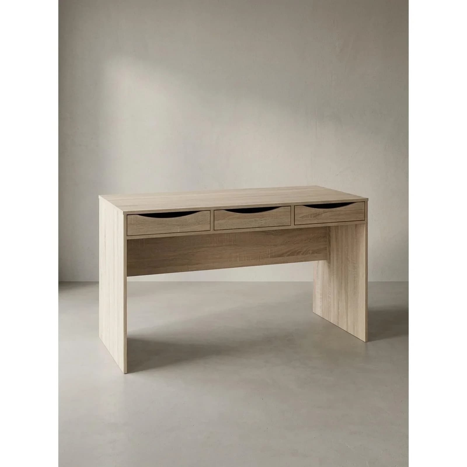 KADIMA DESIGN Schreibtisch Sonoma Eiche 120 cm 3 Schubladen Modern Kompakt