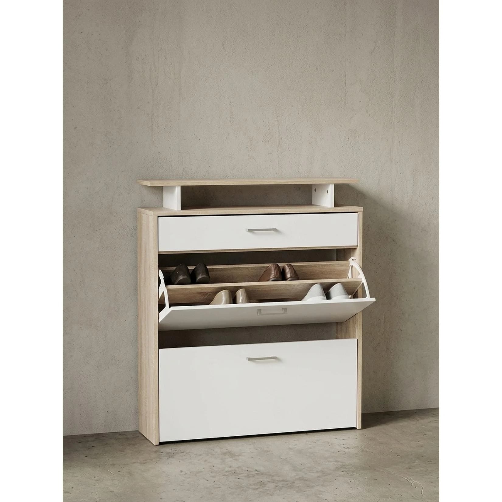 KADIMA DESIGN Schuhschrank Schuhkipper Holz 80x95x24 cm Modern Sonoma Eiche