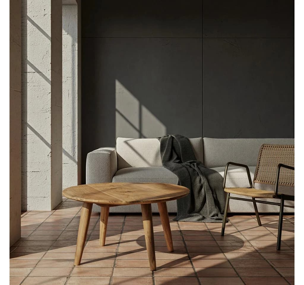 KADIMA DESIGN Couchtisch BOHA Massivholz Akazie Rund - Bild 5