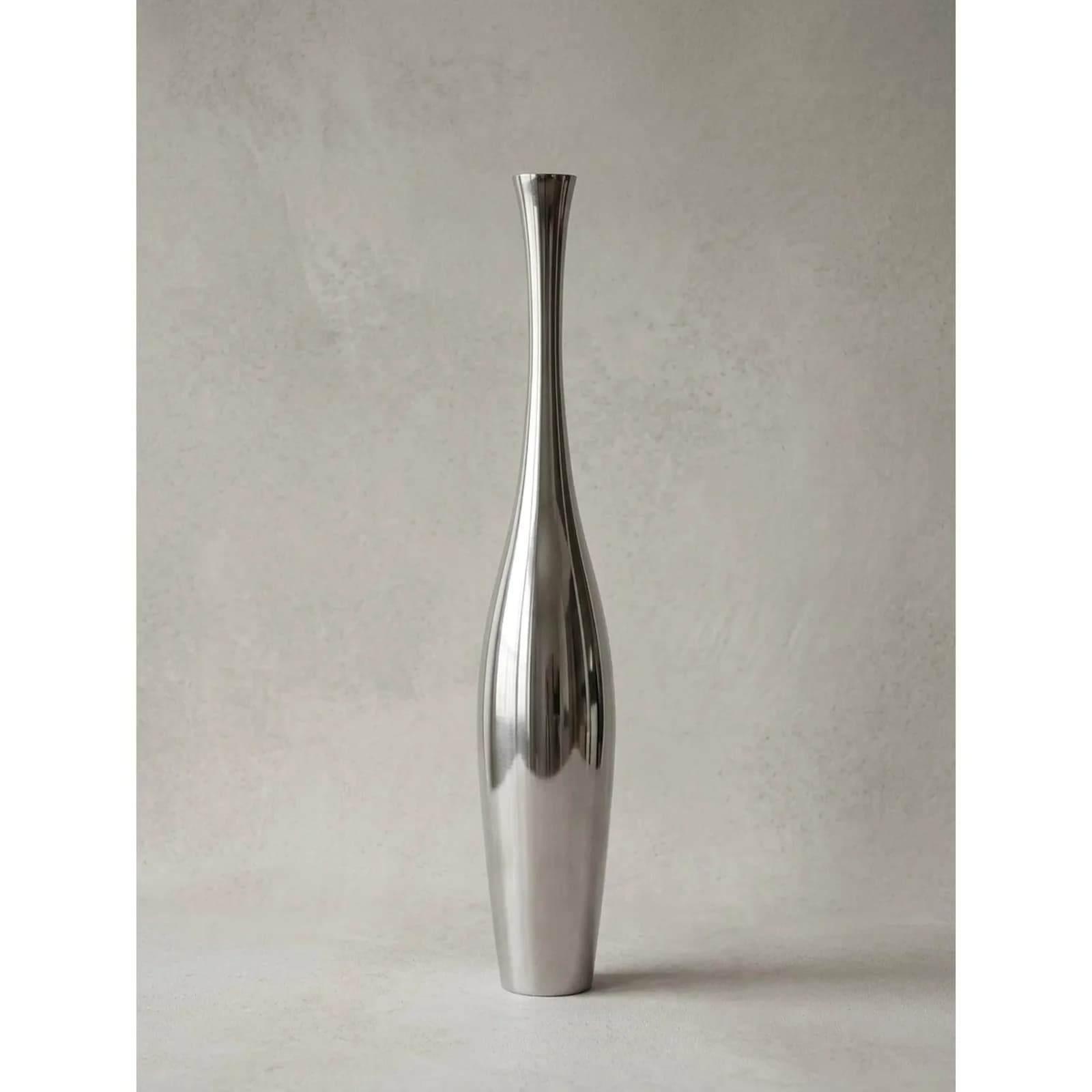KADIMA DESIGN Vase Aluminium Modern Stil 124 cm Silber S-Form
