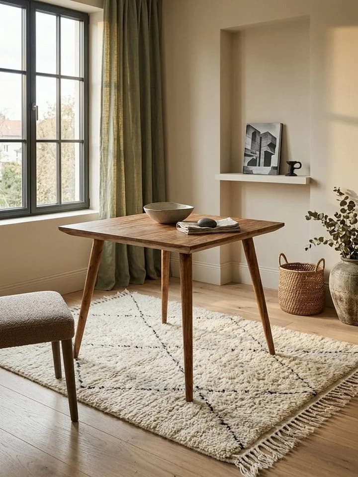 KADIMA DESIGN Esstisch REPA 80x80 cm Massivholz Braun Landhausstil - Bild 3