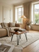 KADIMA DESIGN Couchtisch Massivholz Baumkante 56x38x51 cm Bild 4