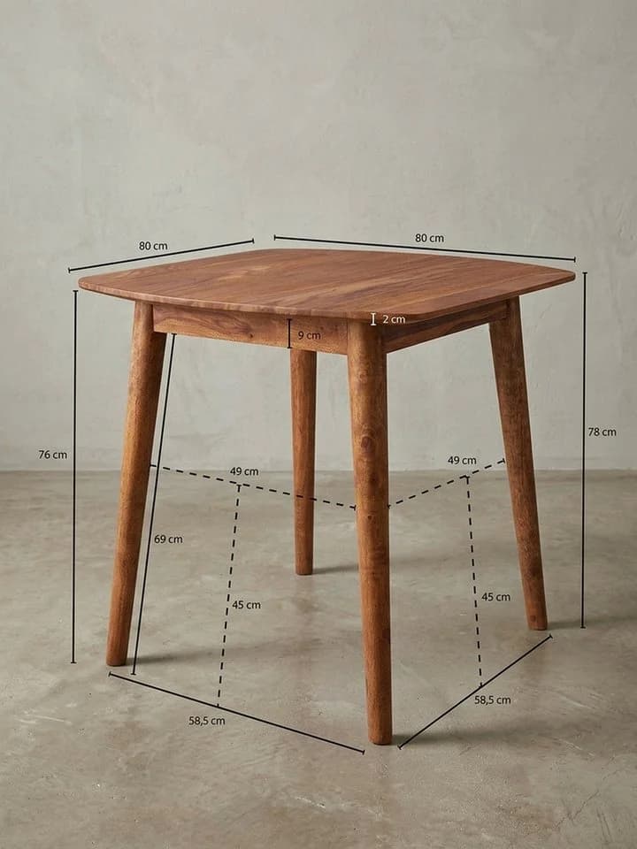 KADIMA DESIGN Esstisch Massivholz Quadratisch Braun - Bild 5