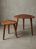 KADIMA DESIGN Satztisch 2er Set Massivholz Landhausstil Braun Bild 2