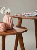 KADIMA DESIGN Satztisch 2er Set Massivholz Landhausstil Braun Bild 5