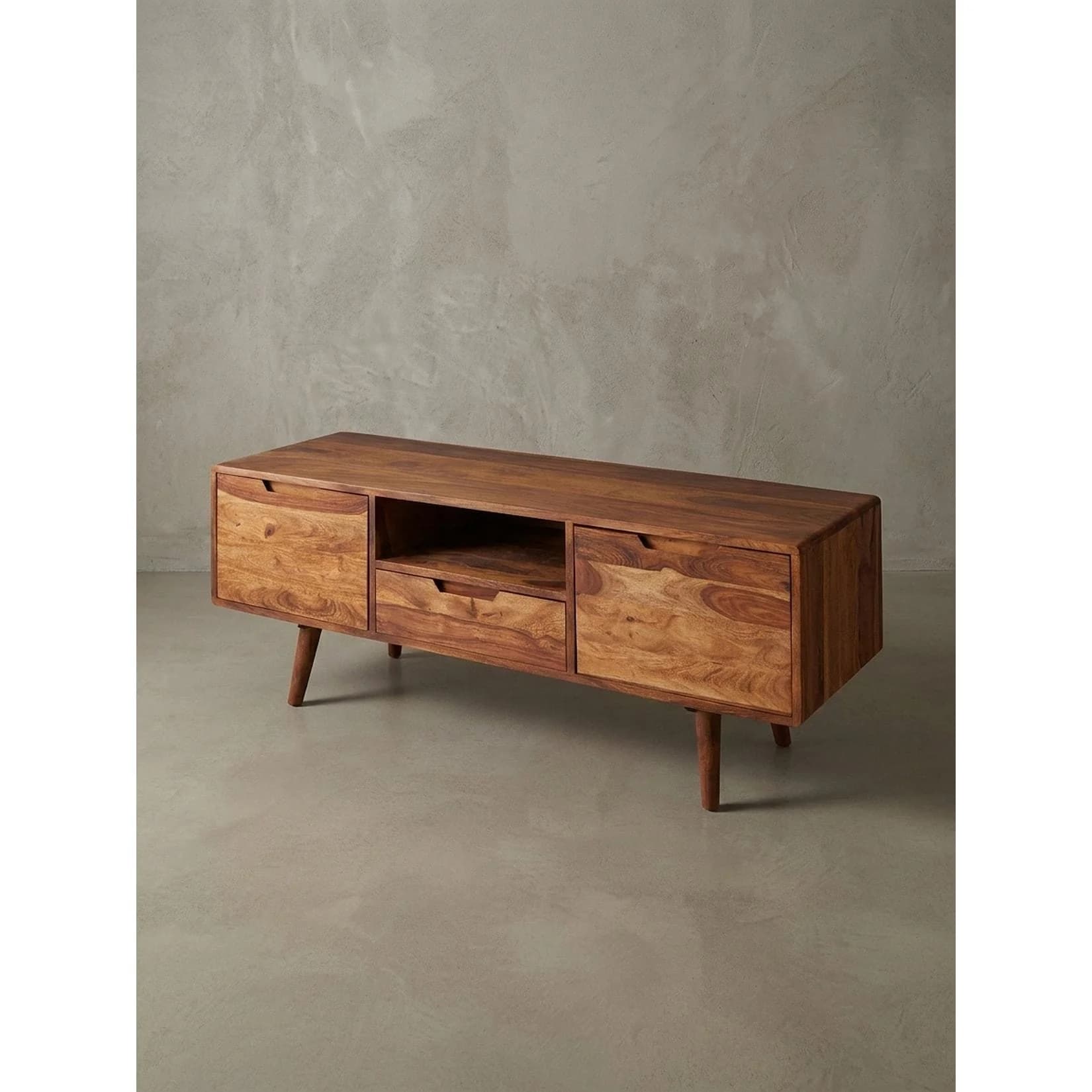 KADIMA DESIGN Lowboard Massivholz Landhausstil mit Schublade und 2 Türen