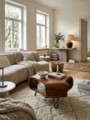 KADIMA DESIGN Couchtisch Massivholz 55x55x38 cm Retro Wohnzimmertisch Bild 1