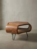 KADIMA DESIGN Couchtisch Massivholz 55x55x38 cm Retro Wohnzimmertisch Bild 2
