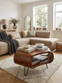 KADIMA DESIGN Couchtisch Massivholz 55x55x38 cm Retro Wohnzimmertisch Bild 3