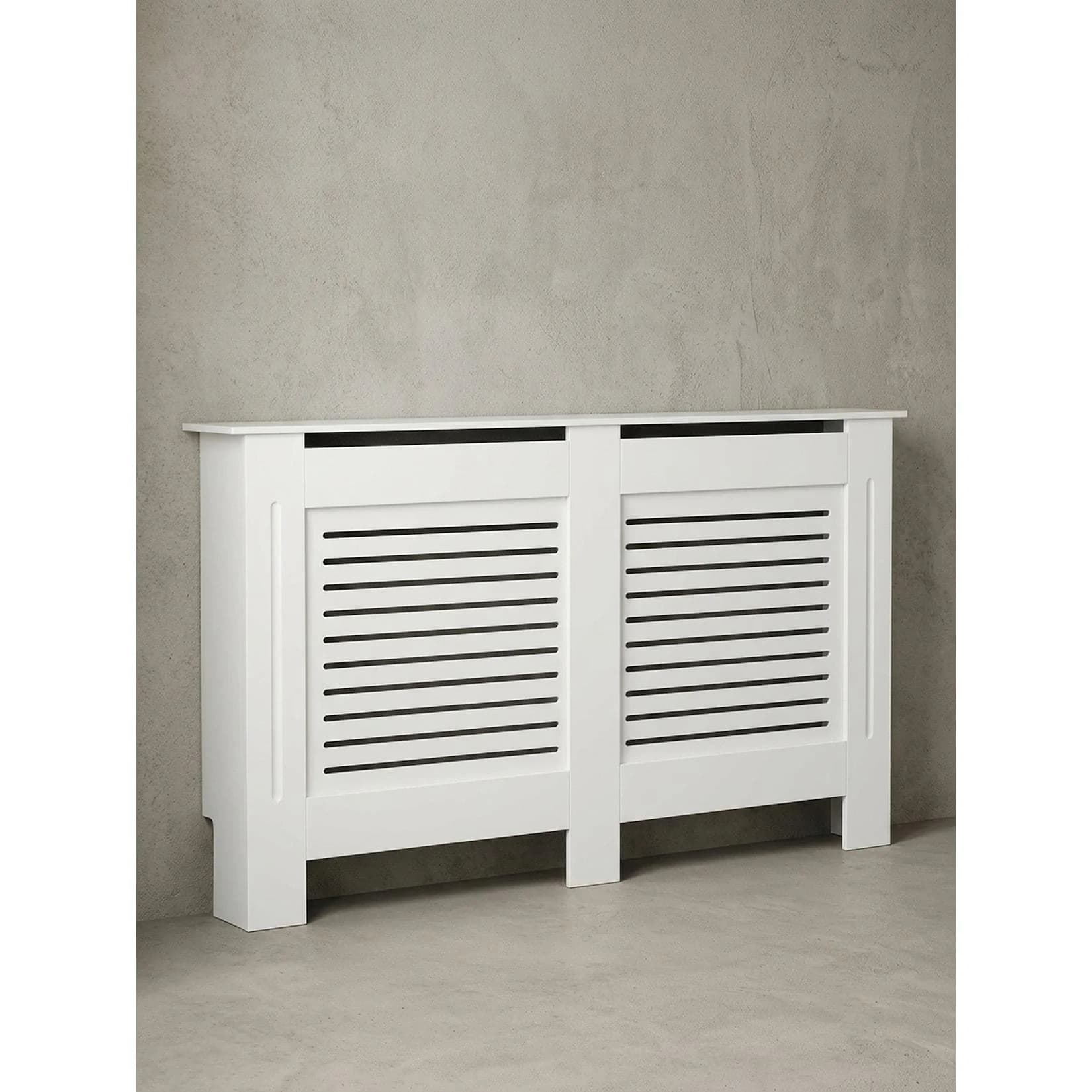 KADIMA DESIGN Heizkörperverkleidung MDF Weiß Lamellen