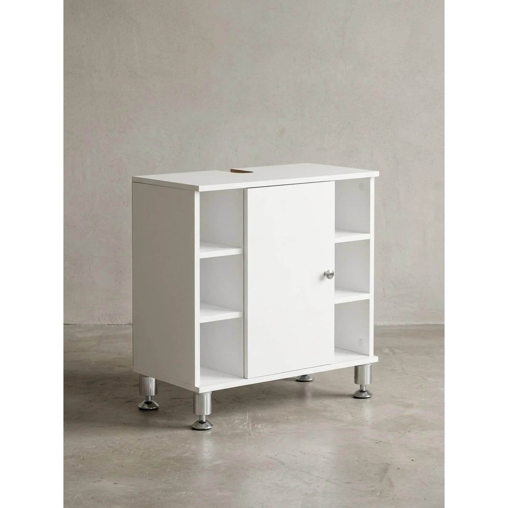 KADIMA DESIGN Waschbeckenunterschrank Weiß 60 cm mit Tür und Fächern