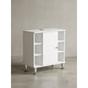 KADIMA DESIGN Waschbeckenunterschrank Weiß 60 cm mit Tür und Fächern Bild 2