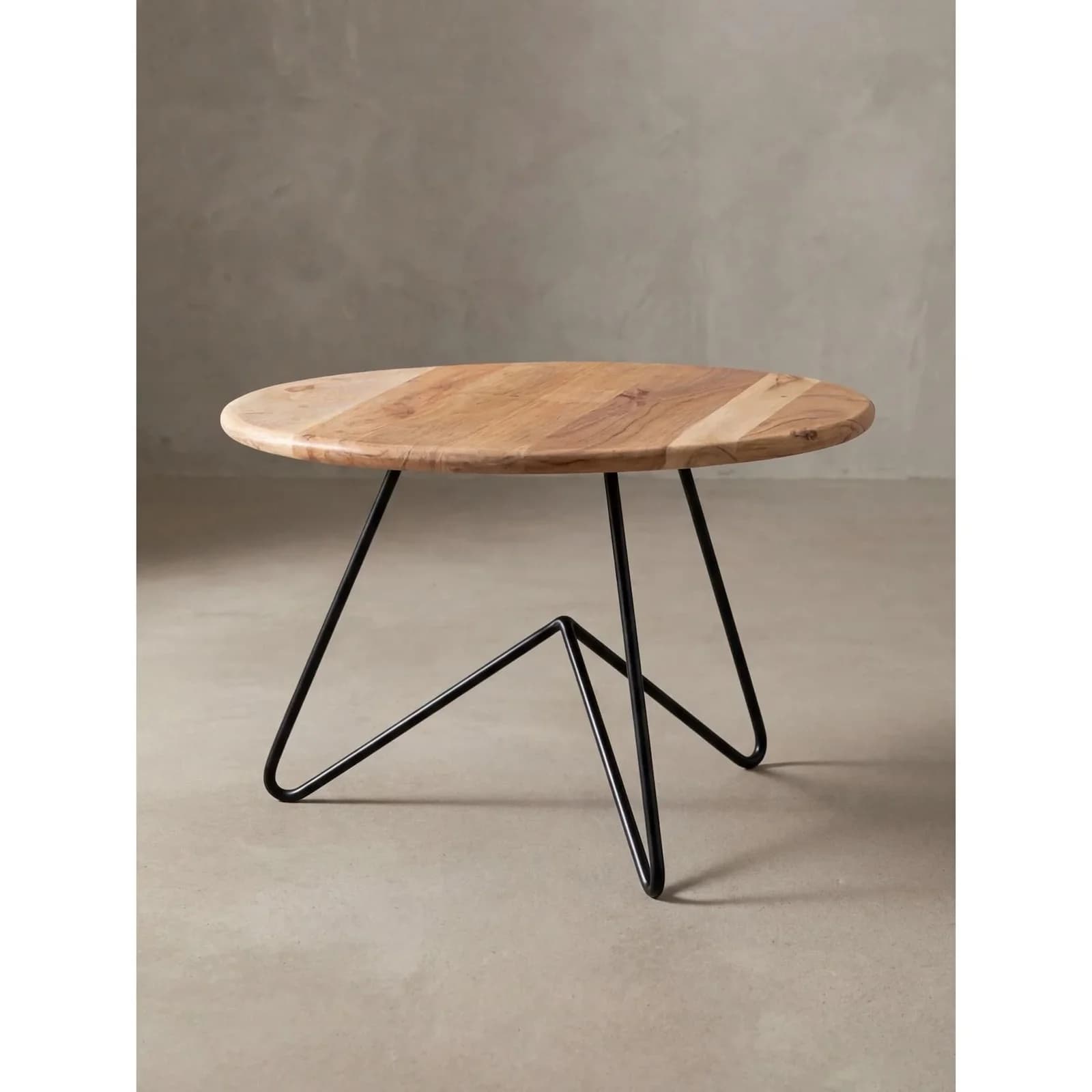 KADIMA DESIGN Couchtisch rund Akazien-Massivholz Naturfarben