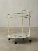 KADIMA DESIGN Servierwagen Gold mit Glasplatten und Rollen Bild 4