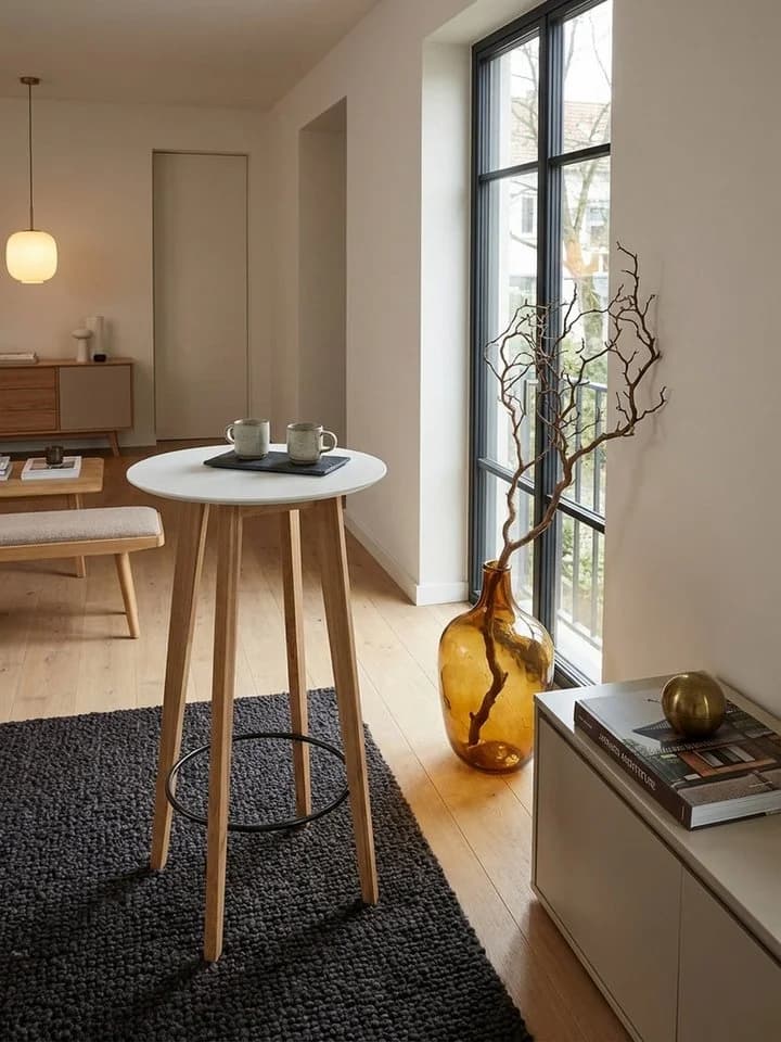 KADIMA DESIGN Bartisch Stehtisch Weiß Eiche Massivholz Skandinavisch - Bild 4