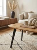 KADIMA DESIGN Couchtisch Akazie Massivholz Nierenform Braun Grau Bild 1
