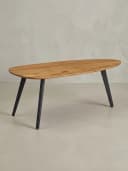 KADIMA DESIGN Couchtisch Akazie Massivholz Nierenform Braun Grau Bild 3