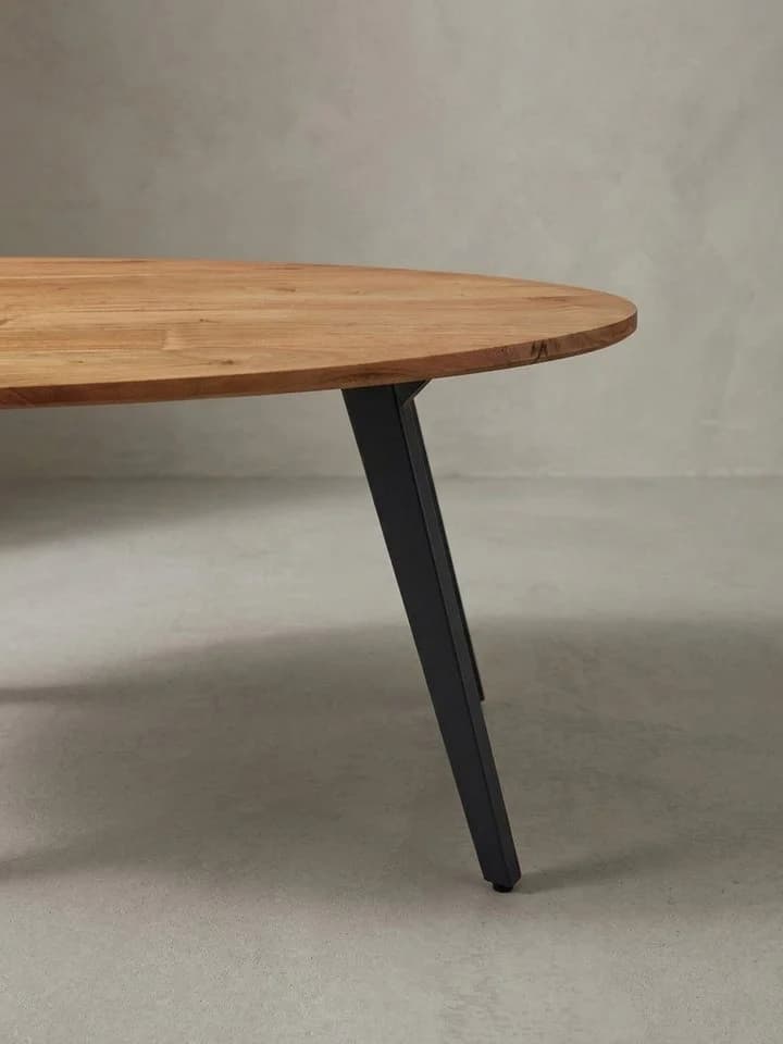 KADIMA DESIGN Couchtisch Akazie Massivholz Nierenform Braun Grau - Bild 4