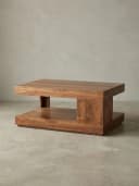 KADIMA DESIGN Couchtisch Massivholz 90x60x40 cm Wohnzimmertisch braun Bild 4