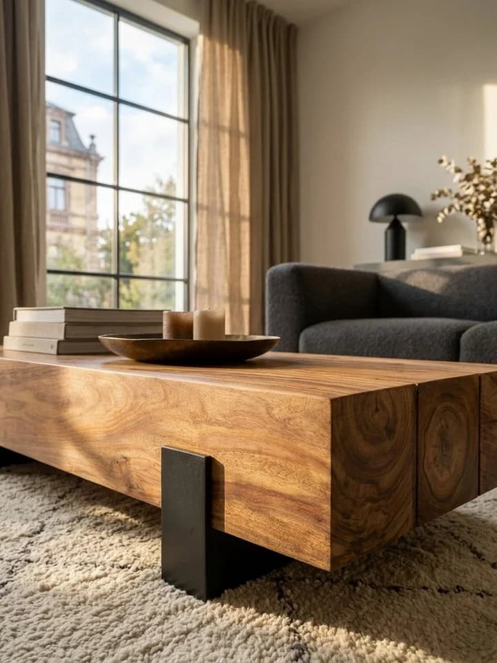 KADIMA DESIGN Couchtisch Massivholz Metall Industrial Design - Bild 4
