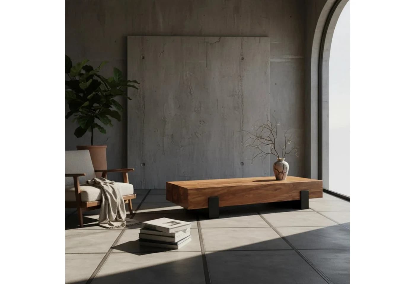 KADIMA DESIGN Couchtisch Massivholz Metall Industrial Design - Bild 5