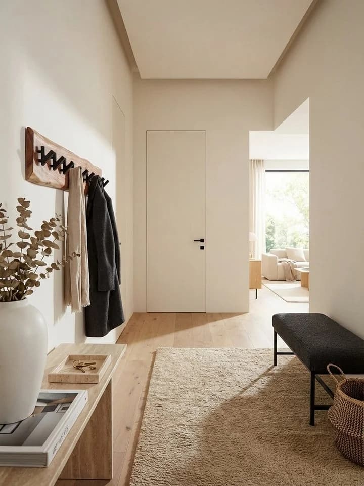 KADIMA DESIGN Wandgarderobe Akazie Massivholz & Metall