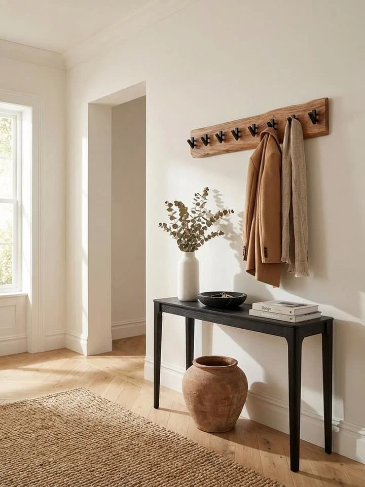 KADIMA DESIGN Wandgarderobe Akazie Massivholz & Metall - Bild 3