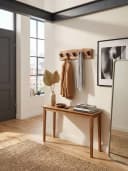 KADIMA DESIGN Wandgarderobe Akazie Massivholz Metall 60 cm Braun/Schwarz Bild 1