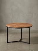 KADIMA DESIGN Couchtisch Rund Akazie Massivholz Schwarz Metall Bild 4