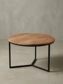 KADIMA DESIGN Couchtisch Rund Akazie Massivholz Schwarz Metall Bild 5