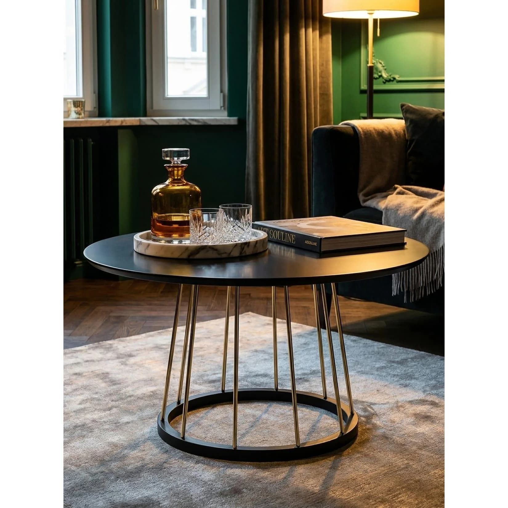 KADIMA DESIGN Couchtisch Schwarz Gold Modernes Design Metall