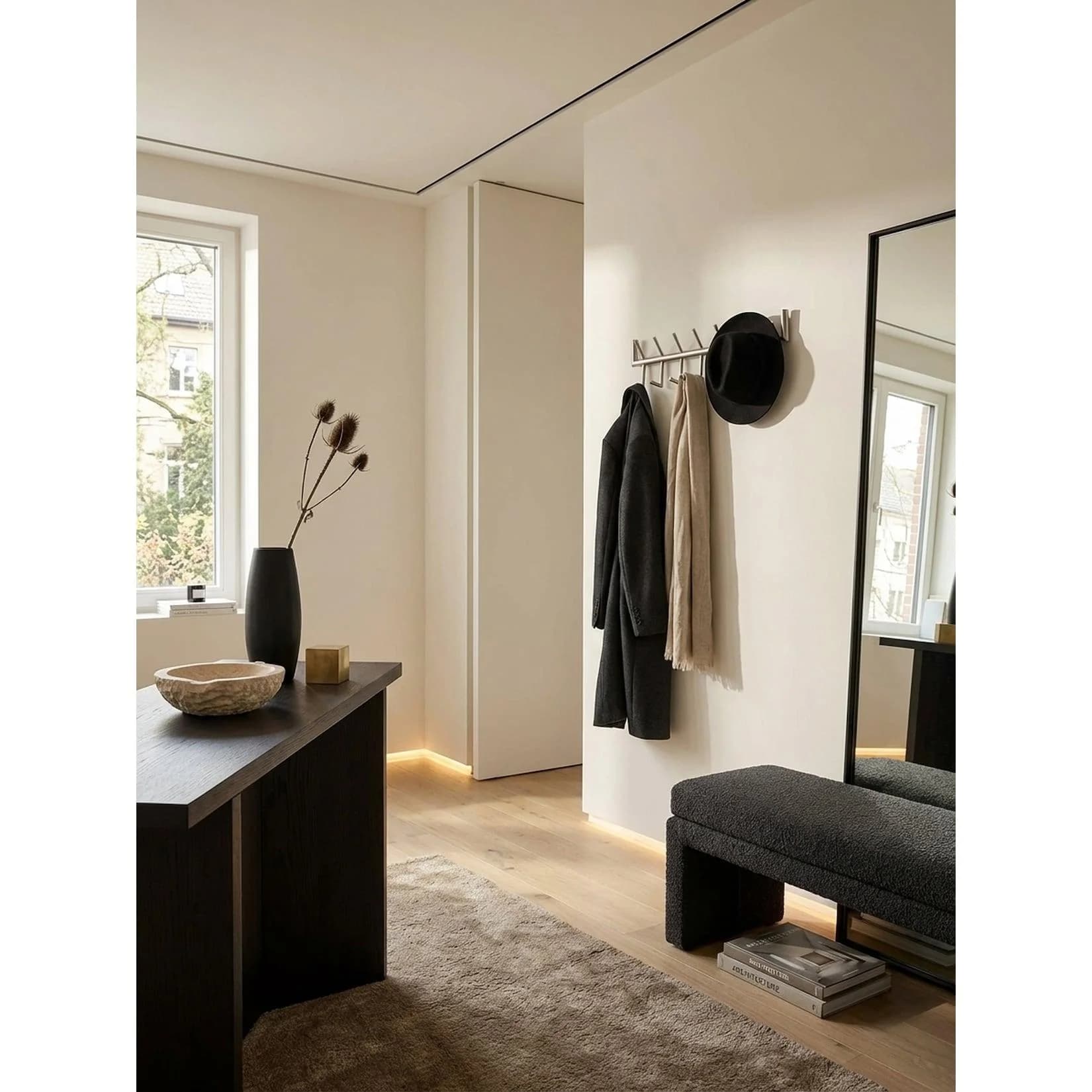 KADIMA DESIGN Wandgarderobe Metall Silber Modern 12 Haken