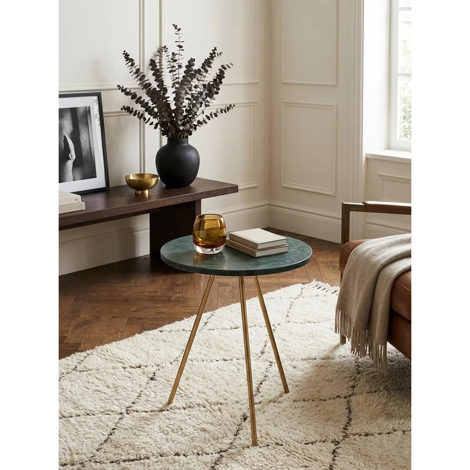KADIMA DESIGN Beistelltisch Grün Gold Echter Marmor Modern - Bild 2