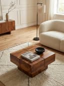 KADIMA DESIGN Couchtisch Massivholz Dunkelbraun Modern Bild 2