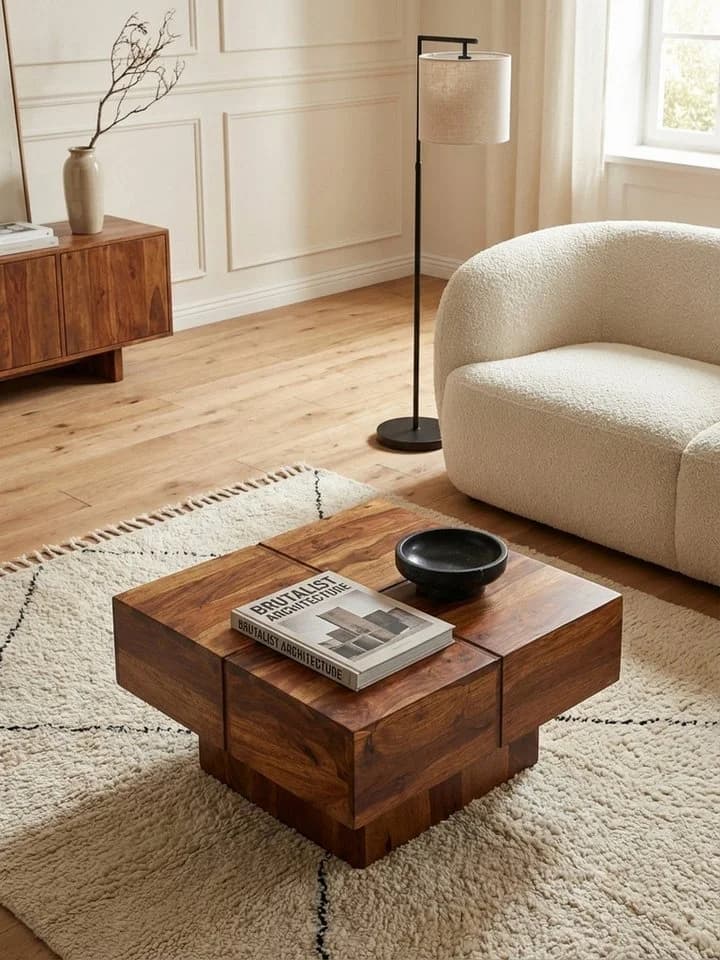KADIMA DESIGN Couchtisch Massivholz Dunkelbraun Modern - Bild 2