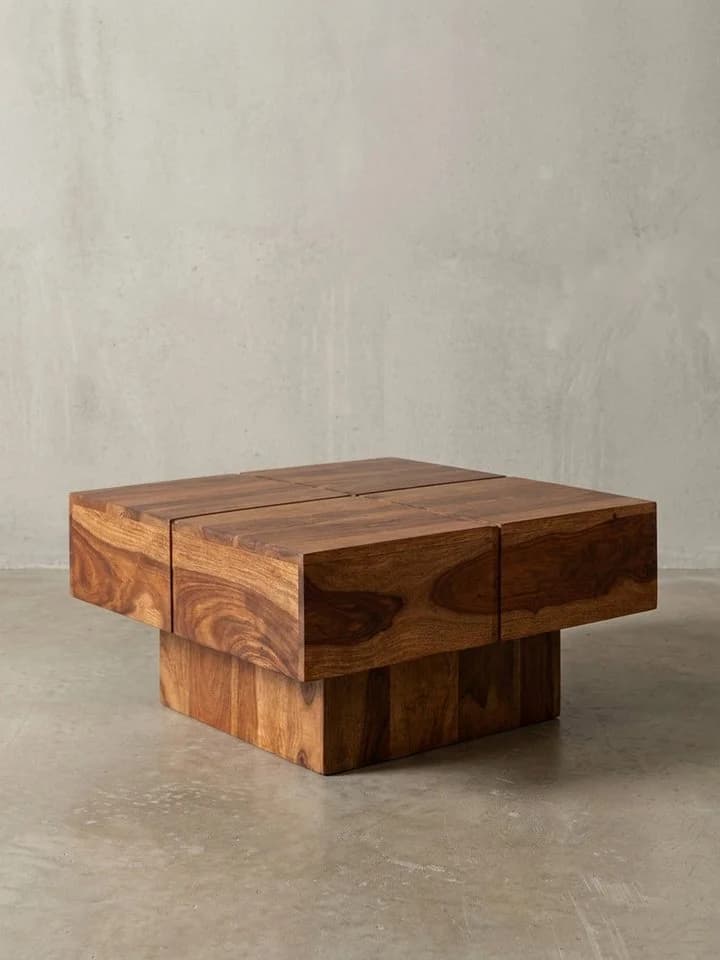 KADIMA DESIGN Couchtisch Massivholz Dunkelbraun Modern - Bild 4