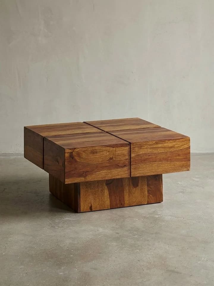 KADIMA DESIGN Couchtisch Massivholz Dunkelbraun Modern - Bild 5