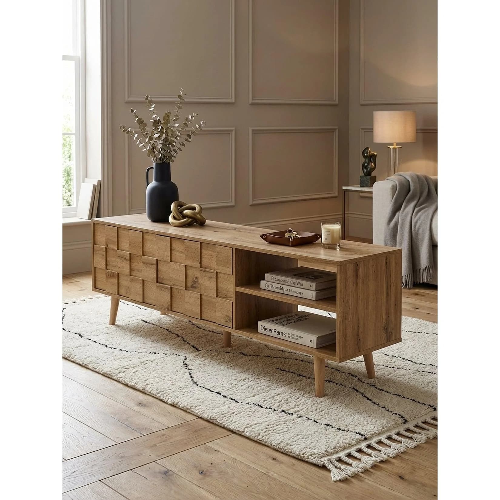 KADIMA DESIGN Lowboard Holz Eiche-Dekor 160x51x40 cm TV-Kommode
