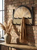KADIMA DESIGN Wandgarderobe Mango Massivholz Rattan Hakenleiste Bild 2