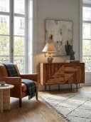 KADIMA DESIGN Kommode Sideboard Massivholz Metall Modern Braun Schwarz Bild 1