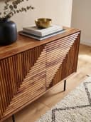 KADIMA DESIGN Kommode Sideboard Massivholz Metall Modern Braun Schwarz Bild 4