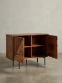 KADIMA DESIGN Kommode Sideboard Massivholz Metall Modern Braun Schwarz Bild 5