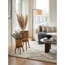 KADIMA DESIGN Blumentopf 2er Set Metall und Massivholz Rund mit Füßen in Gold Bild 2