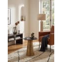 KADIMA DESIGN Beistelltisch Aluminium Gold Schwarz Rund Bild 1