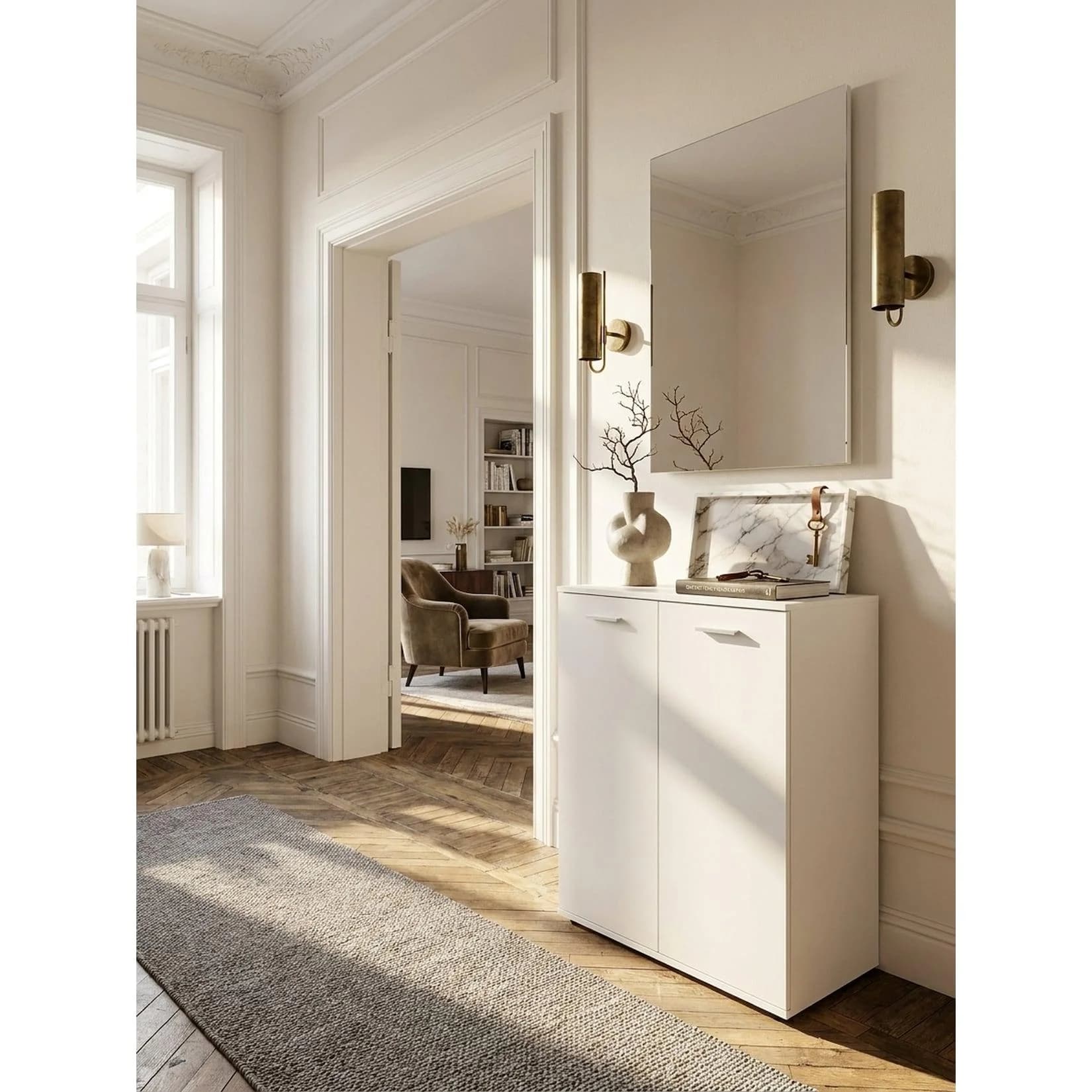 KADIMA DESIGN Kommode Weiß 2 Türen Modern
