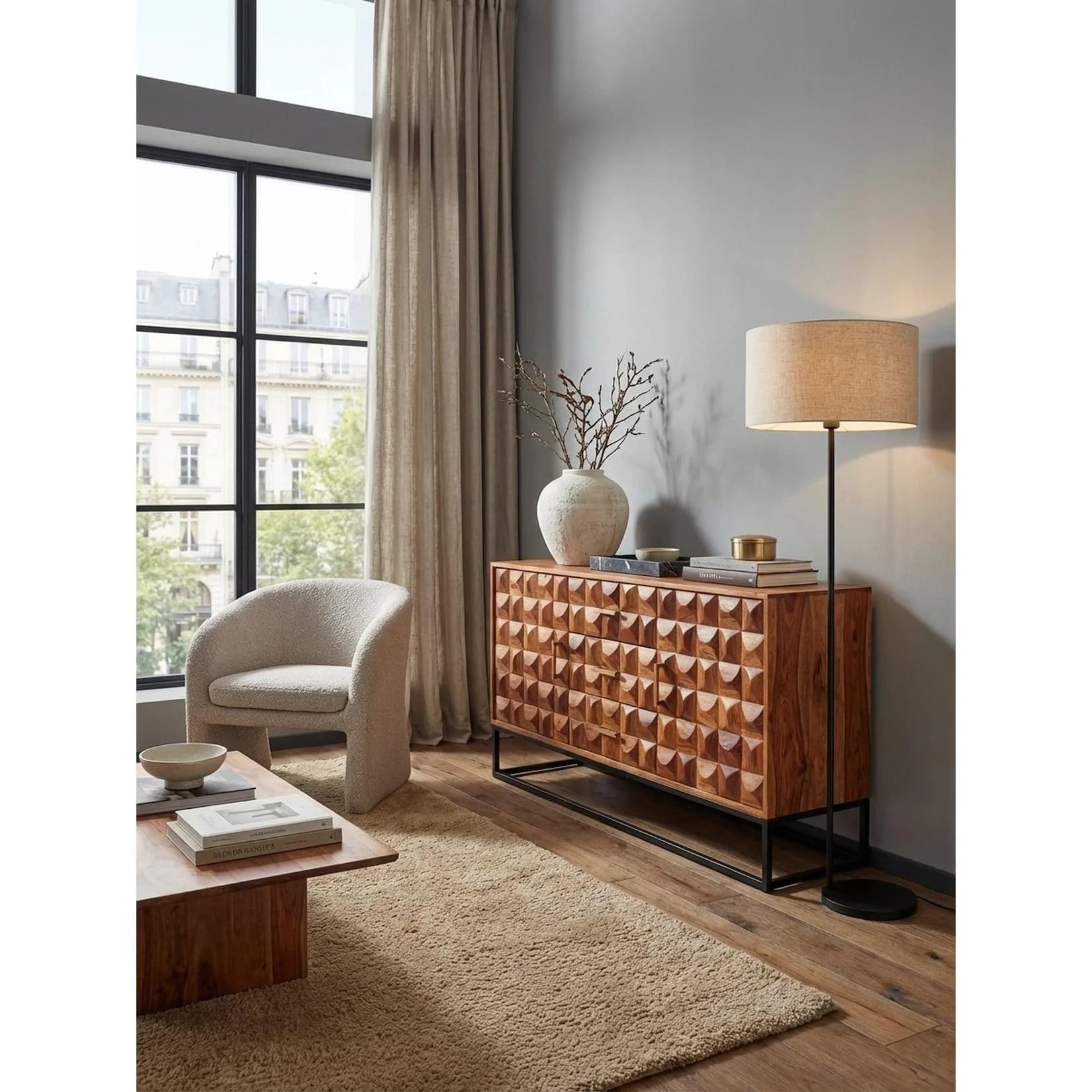KADIMA DESIGN Sideboard Mango Massivholz Metall Industrial