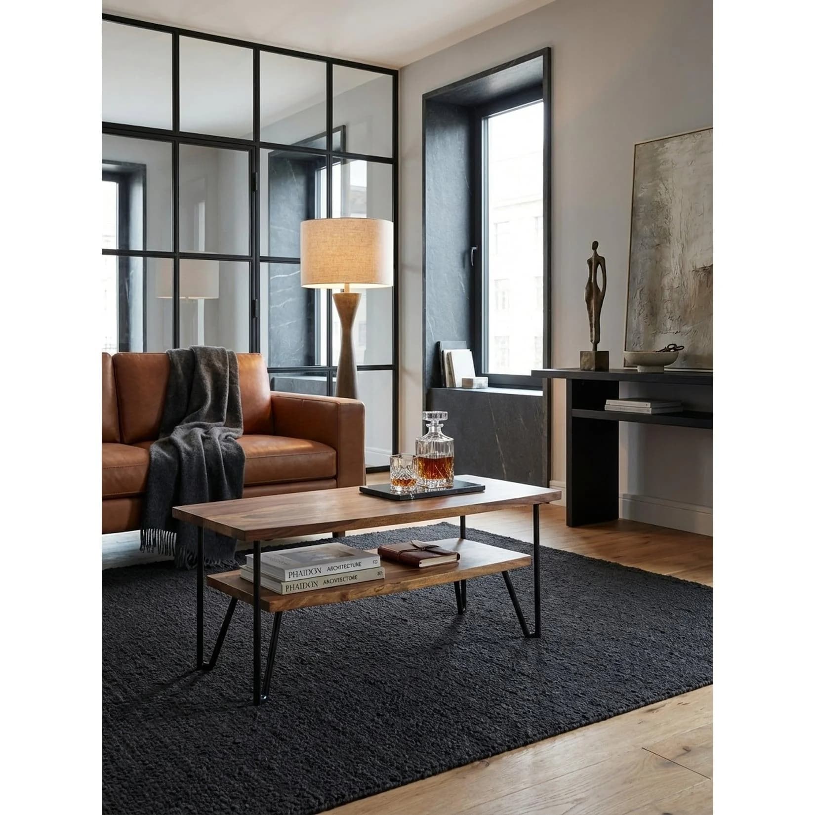 KADIMA DESIGN Couchtisch Massivholz Metall Industrial Design